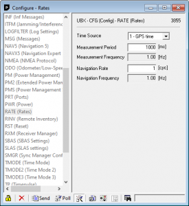u-Center Configure Rate